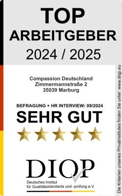 alt="DIOP Zertifikat sehr guter Arbeitgeber, Compassion Deutschland"